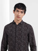 Men's Maroon Regular Fit Printed Print Shirt