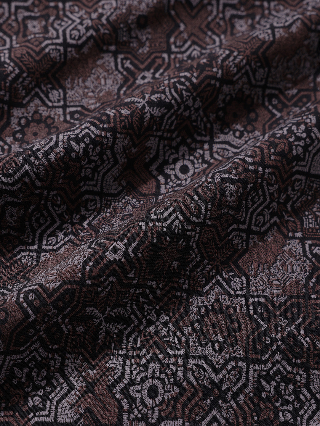 Men's Maroon Regular Fit Printed Print Shirt