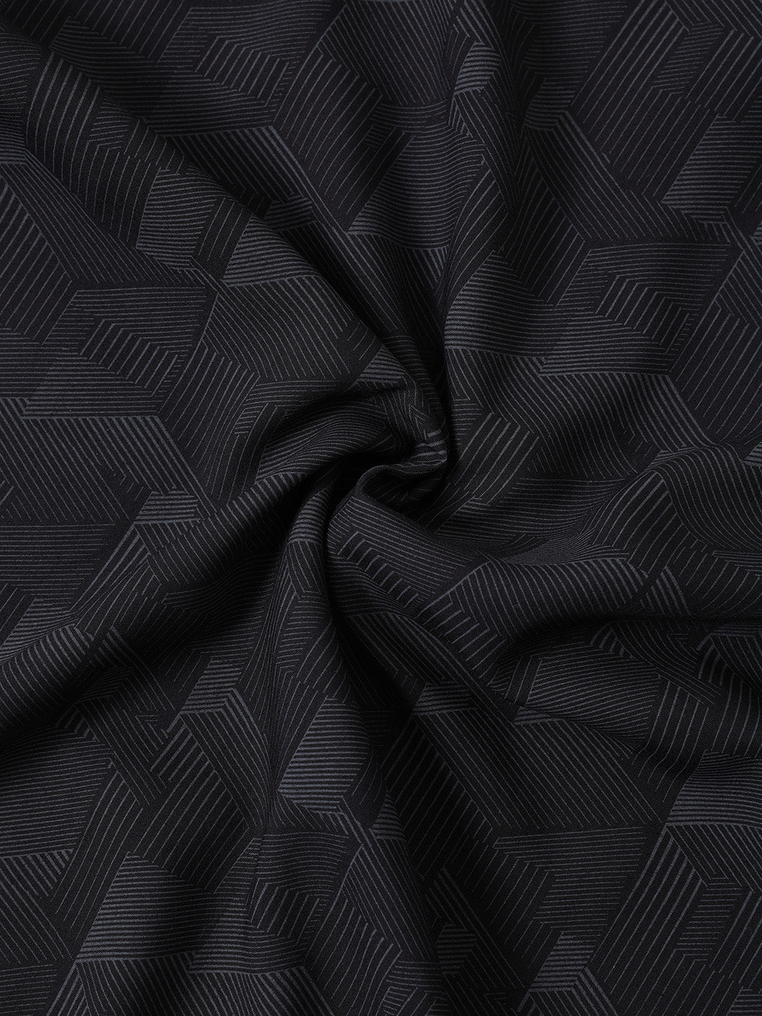 Men's Black Regular Fit Printed Print Shirt
