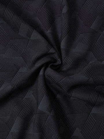 Men's Black Regular Fit Printed Print Shirt