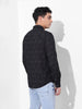 Men's Black Regular Fit Printed Print Shirt