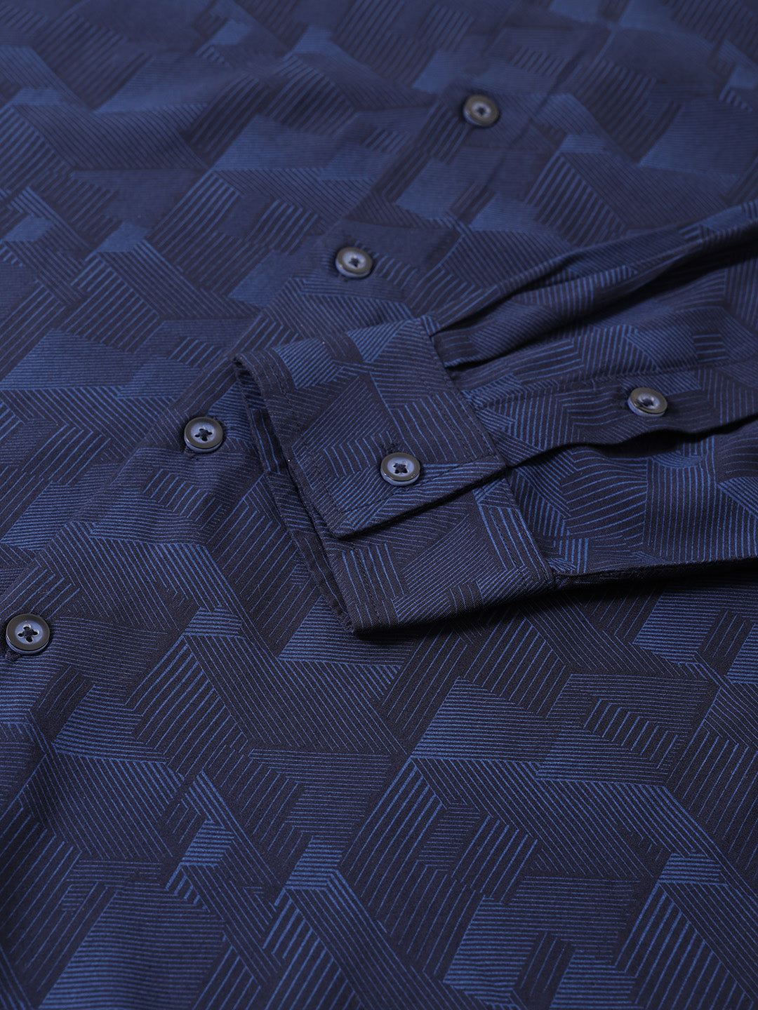 Men's Blue Regular Fit Printed Print Shirt