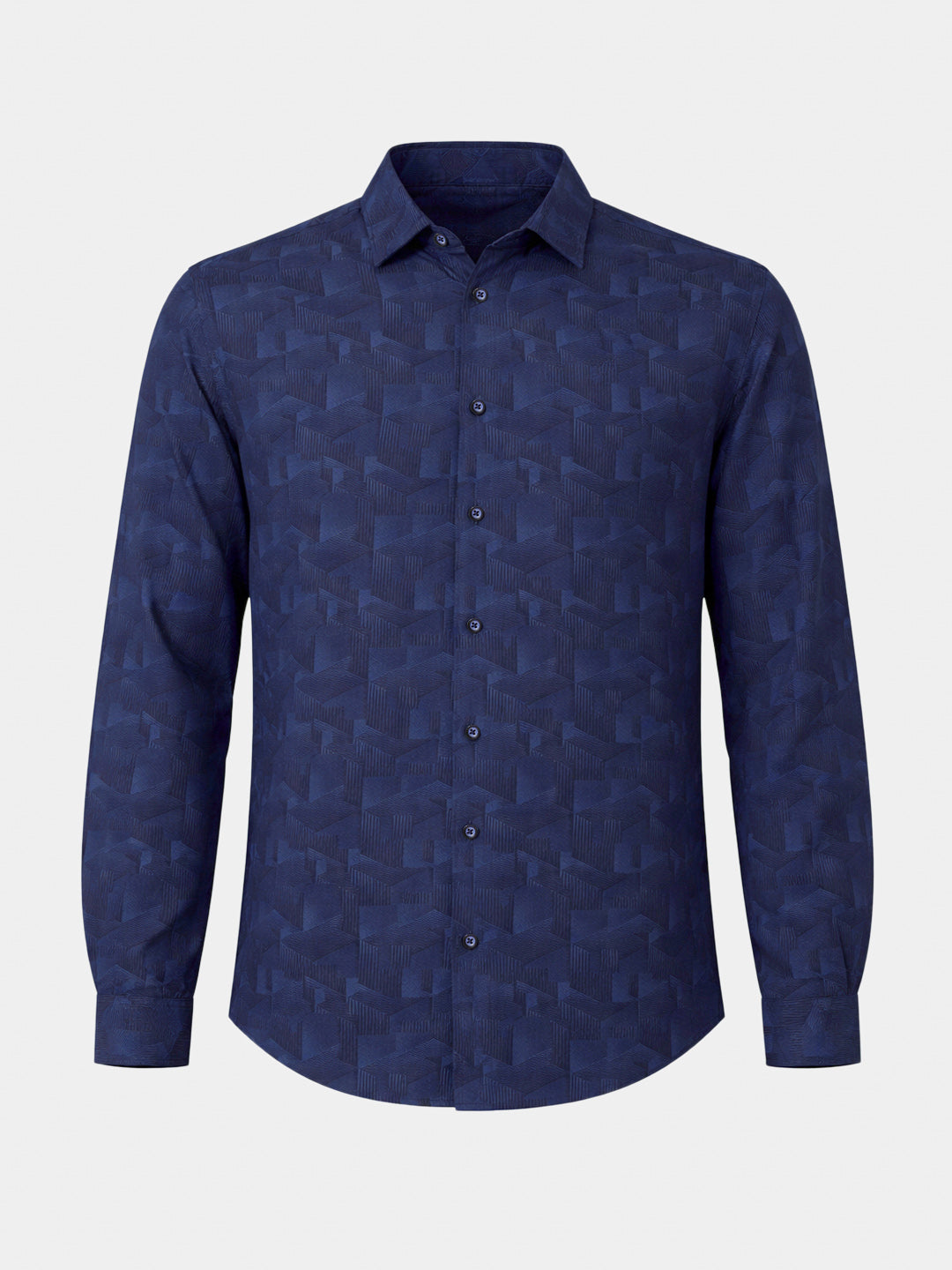 Men's Blue Regular Fit Printed Print Shirt