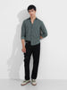 Men's Grey Regular Fit Floral Printed Floral Shirt