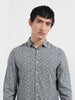 Men's Green Regular Fit Printed Print Shirt