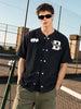Men's Black Boxy Fit  Character Shirt