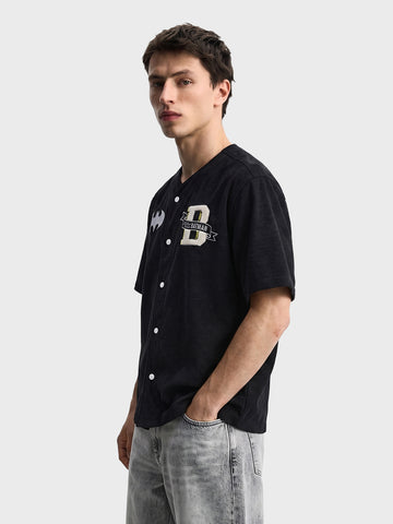 Men's Black Boxy Fit  Character Shirt