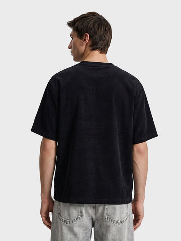 Men's Black Boxy Fit  Character Shirt