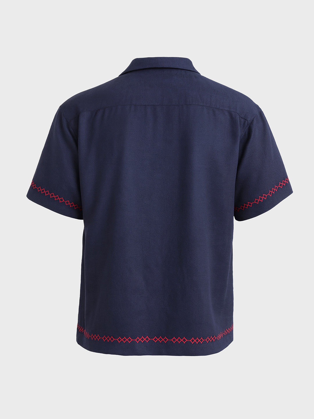 Men's Blue Relaxed Fit Embroidered Tom&Jerry Character Shirt