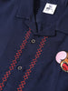 Men's Blue Relaxed Fit Embroidered Tom&Jerry Character Shirt