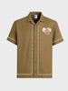 Men's Olive Relaxed Fit Embroidered Tom&Jerry Character Shirt