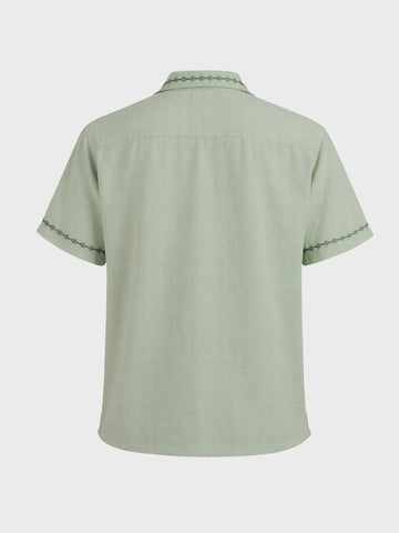 Men's Green Relaxed Fit Embroidered Tom&Jerry Character Shirt