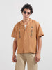 Men's Yellow Relaxed Fit Embroidered Tom&Jerry Character Shirt