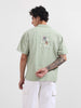 Men's Green Relaxed Fit Embroidered Tom&Jerry Character Shirt