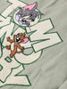 Men's Green Relaxed Fit Embroidered Tom&Jerry Character Shirt