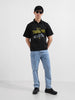 Men's Black Boxy Fit Batman Character Shirt