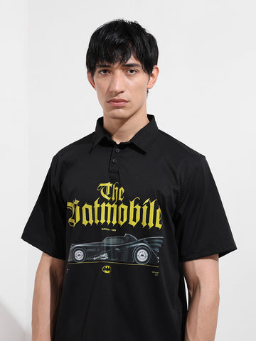 Men's Black Boxy Fit Batman Character Shirt
