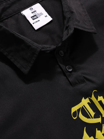 Men's Black Boxy Fit Batman Character Shirt