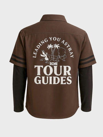 Men's Brown Boxy Fit  Loony Tunes Character  Shirt