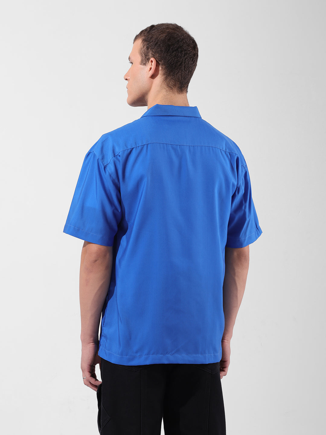 Men's Blue Relaxed Fit Character Printed Shirt