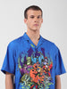 Men's Blue Relaxed Fit Character Printed Shirt