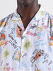 Men's White Relaxed Fit Character Scooby-Doo Printed Shirt