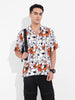 Men's White Relaxed Fit Scooby Doo Character Printed Shirt