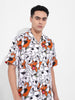 Men's White Relaxed Fit Scooby Doo Character Printed Shirt