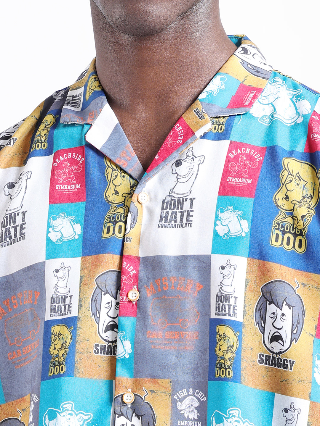 Men's Multicolor Relaxed Fit Character Scooby-Doo Printed Shirt