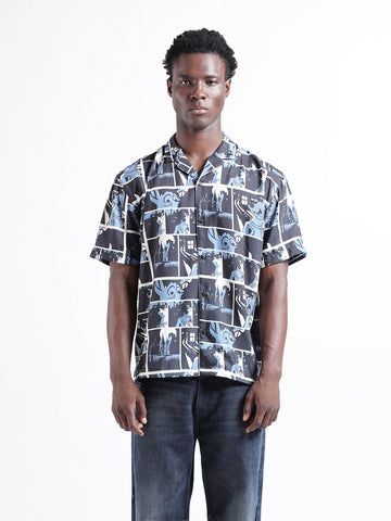 Men's Black Relaxed Fit Character Scooby-Doo Printed Shirt