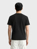Men's Black Boxy Fit Textured Casual T-Shirt