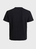 Men's Black Boxy Fit Textured Casual T-Shirt