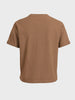 Men's Beige Boxy Fit Textured Casual T-Shirt