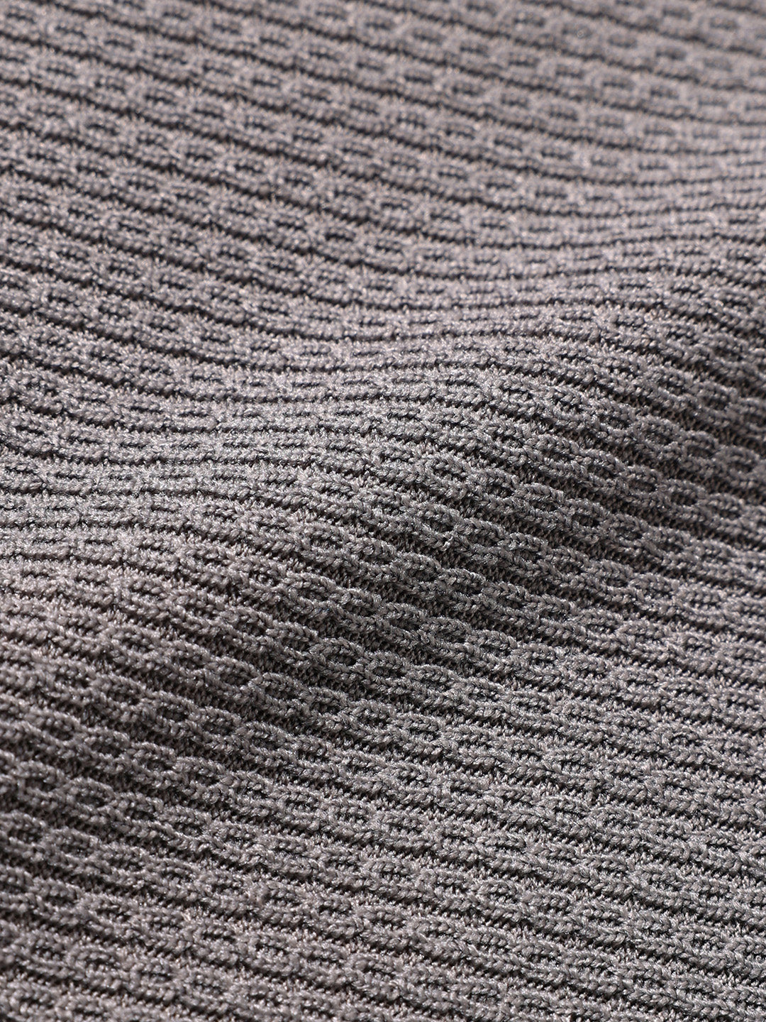 Men's Grey Boxy Fit Textured Casual T-Shirt