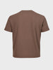 Men's Brown Boxy Fit Textured Casual T-Shirt