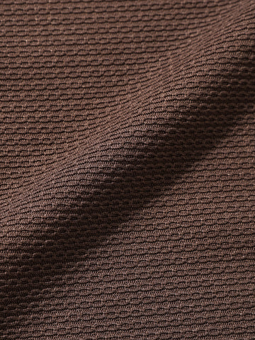 Men's Brown Boxy Fit Textured Casual T-Shirt