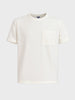 Men's White Boxy Fit Textured Casual T-Shirt