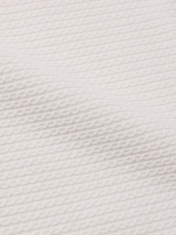 Men's White Boxy Fit Textured Casual T-Shirt