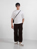 Men's White Boxy Fit Textured Casual T-Shirt