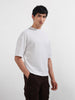 Men's White Boxy Fit Textured Casual T-Shirt