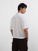 Men's White Boxy Fit Textured Casual T-Shirt