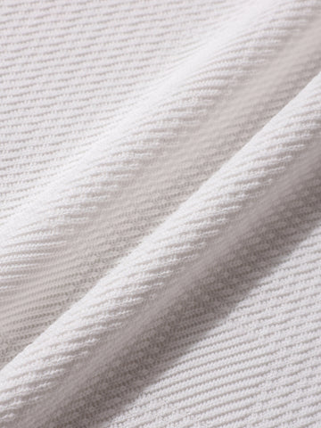 Men's White Boxy Fit Textured Casual T-Shirt