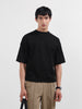 Men's Black Boxy Fit Textured Casual T-Shirt
