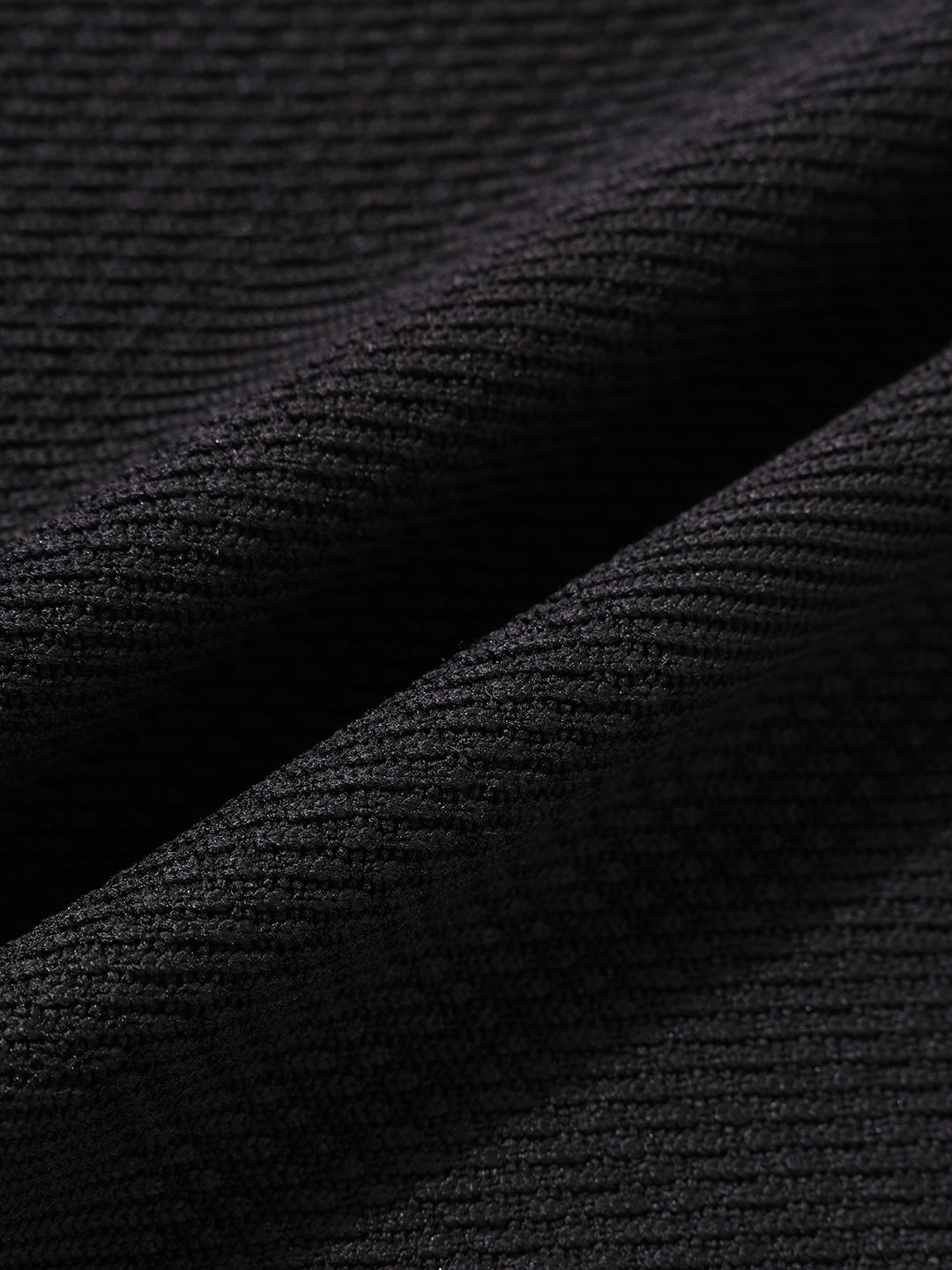 Men's Black Boxy Fit Textured Casual T-Shirt