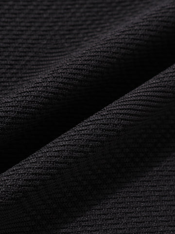 Men's Black Boxy Fit Textured Casual T-Shirt