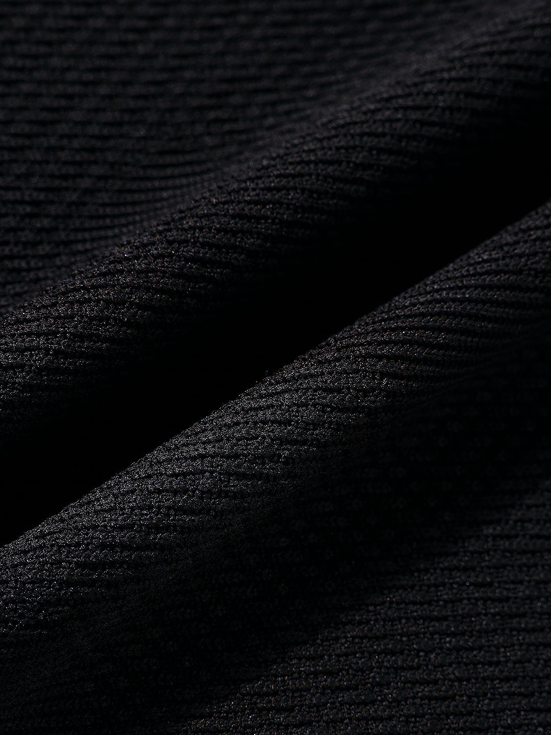 Men's Black Boxy Fit Textured Casual T-Shirt