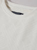 Men's White Boxy Fit Textured Casual T-Shirt