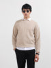 Men's Beige Boxy Fit Textured Casual T-Shirt
