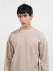 Men's Beige Boxy Fit Textured Casual T-Shirt