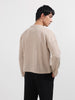 Men's Beige Boxy Fit Textured Casual T-Shirt